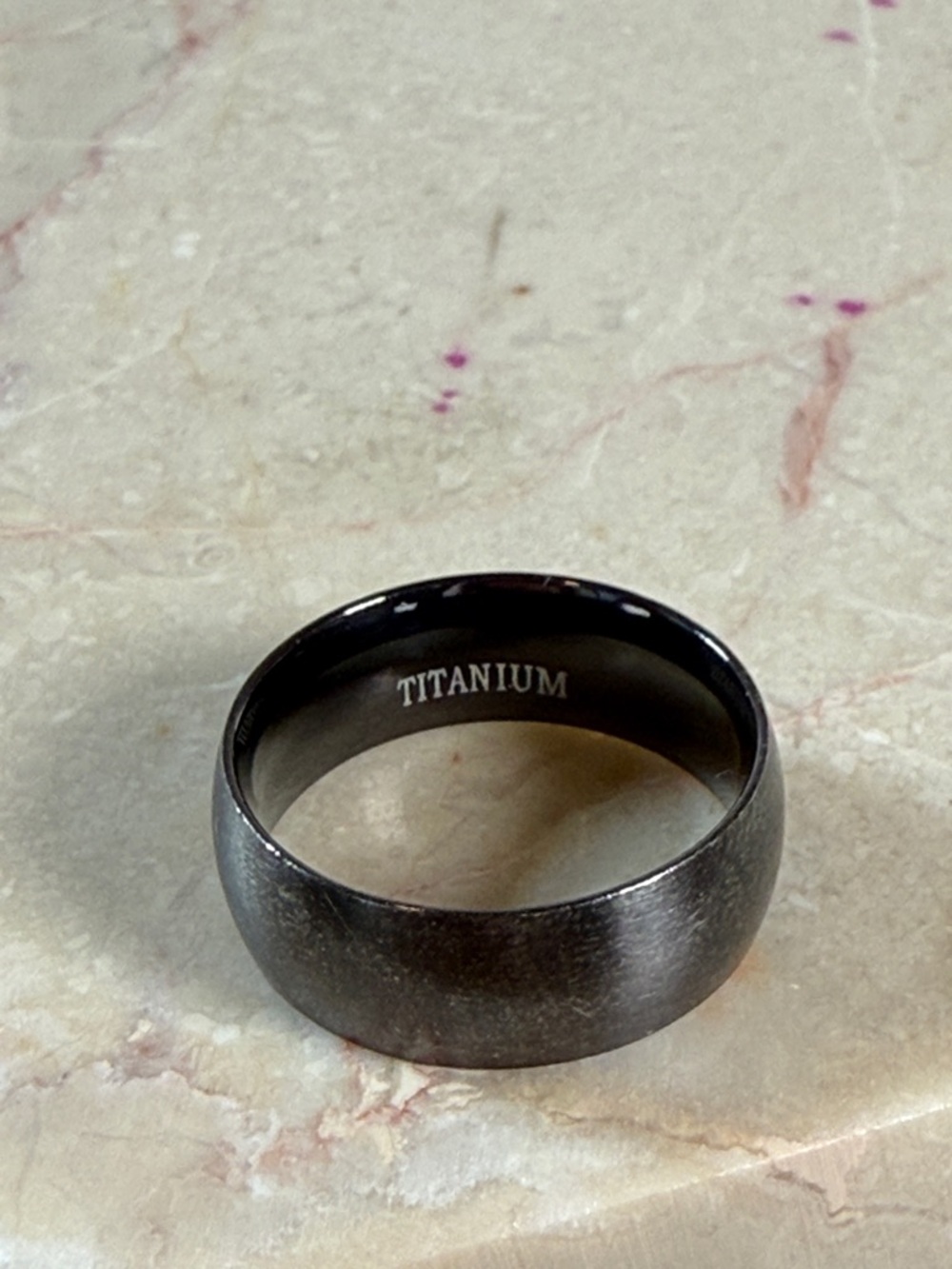Titanium Men's Dome Ring in Gunmetal Black